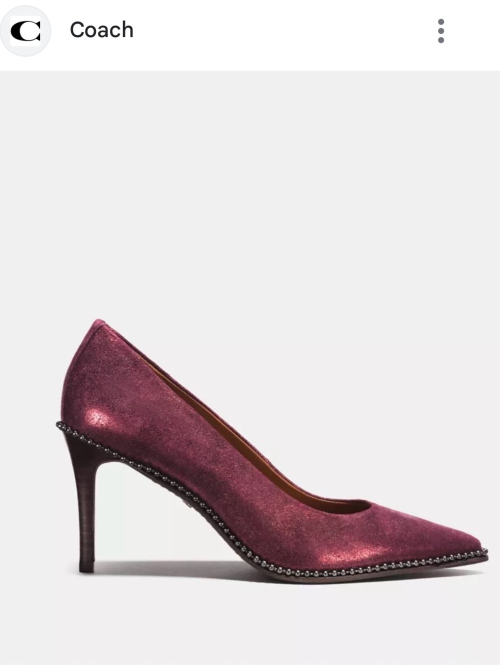 COACH Burgundy Pointed Toe Heels